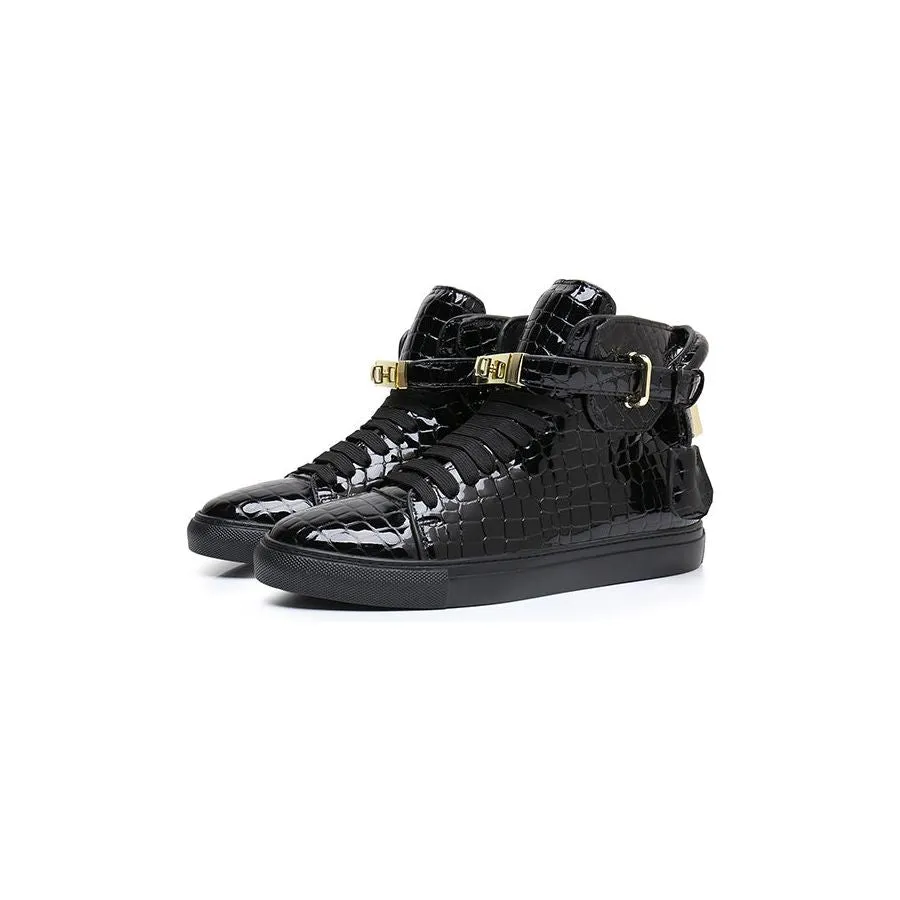 Luxury CrocEmboss High Top Casual Sneakers