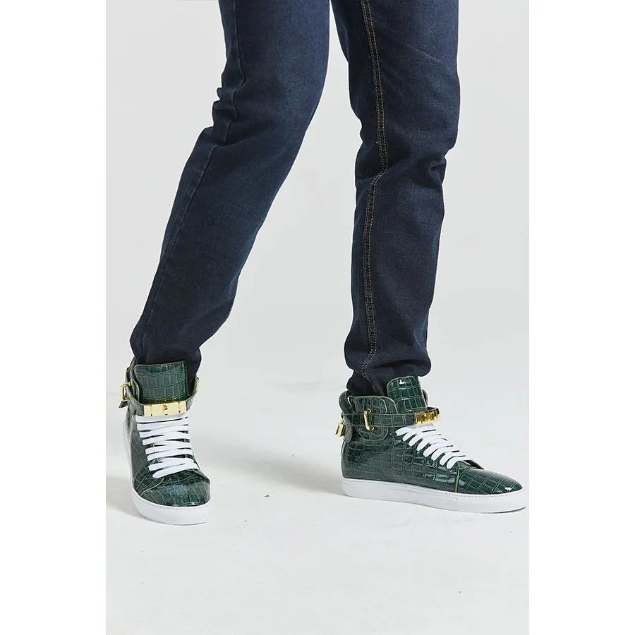 Luxury CrocEmboss High Top Casual Sneakers