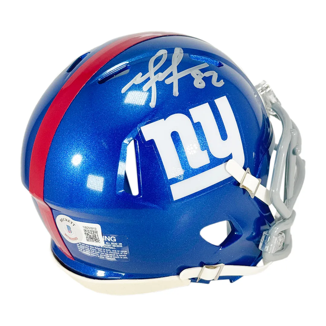 Mario Manningham Signed New York Giants Speed Mini Football Helmet (Beckett)