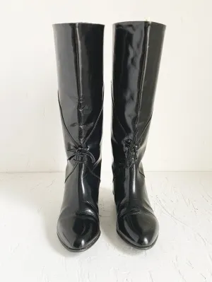 Maserati Black Leather Riding Boots