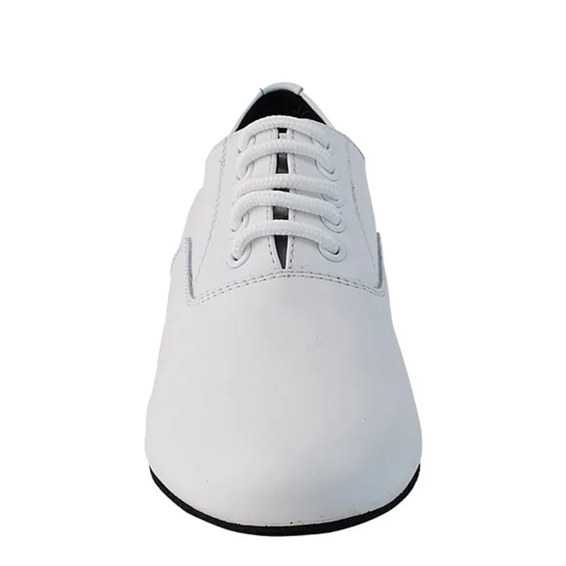 Men's 2cm White Leatherette Heels Ballroom Dance Shoes