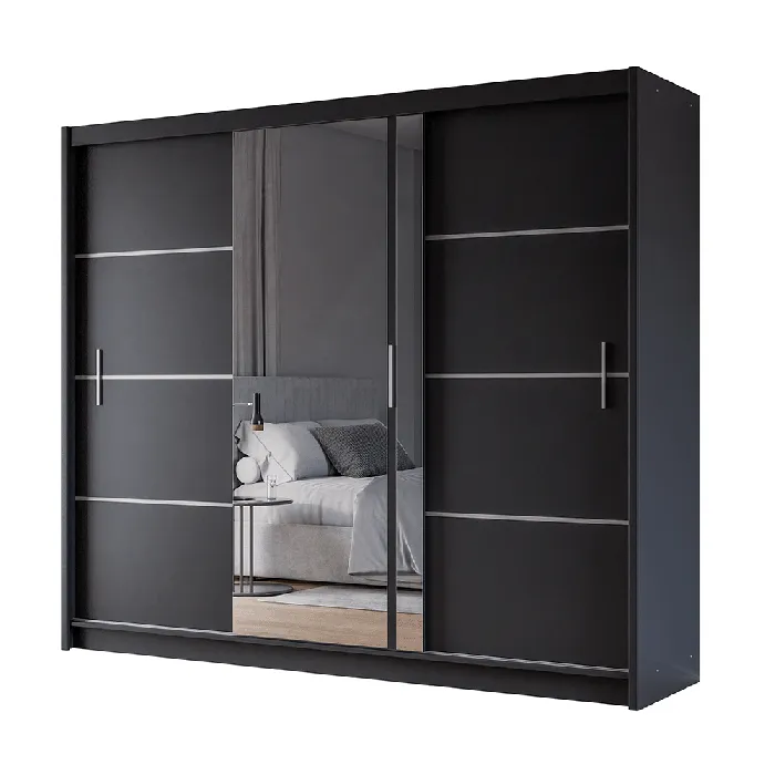 Mersey 250cm Sliding Door Wardrobe Black