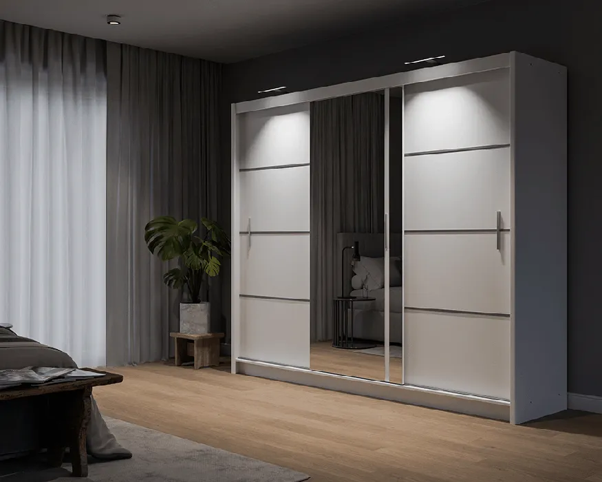 Mersey 250cm Sliding Door Wardrobe White