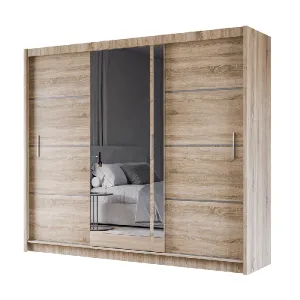 Mersey 250cm Slidng Door Wardrobe Sonoma