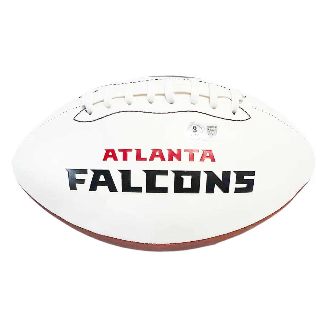 Michael Turner Signed Atlanta Falcons Official NFL Team Logo White Football (Beckett)