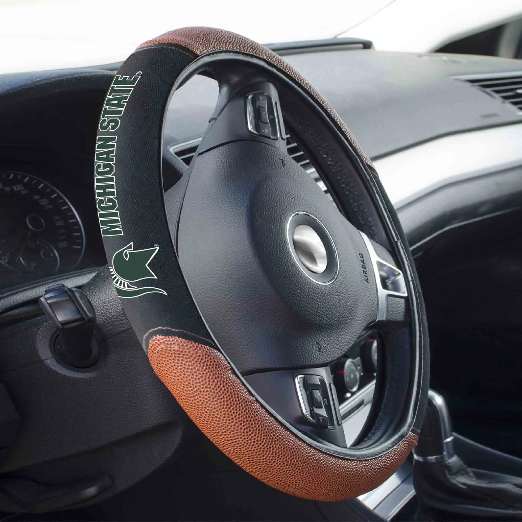 Michigan State Spartans Football Grip Steering Wheel Cover 15" Diameter