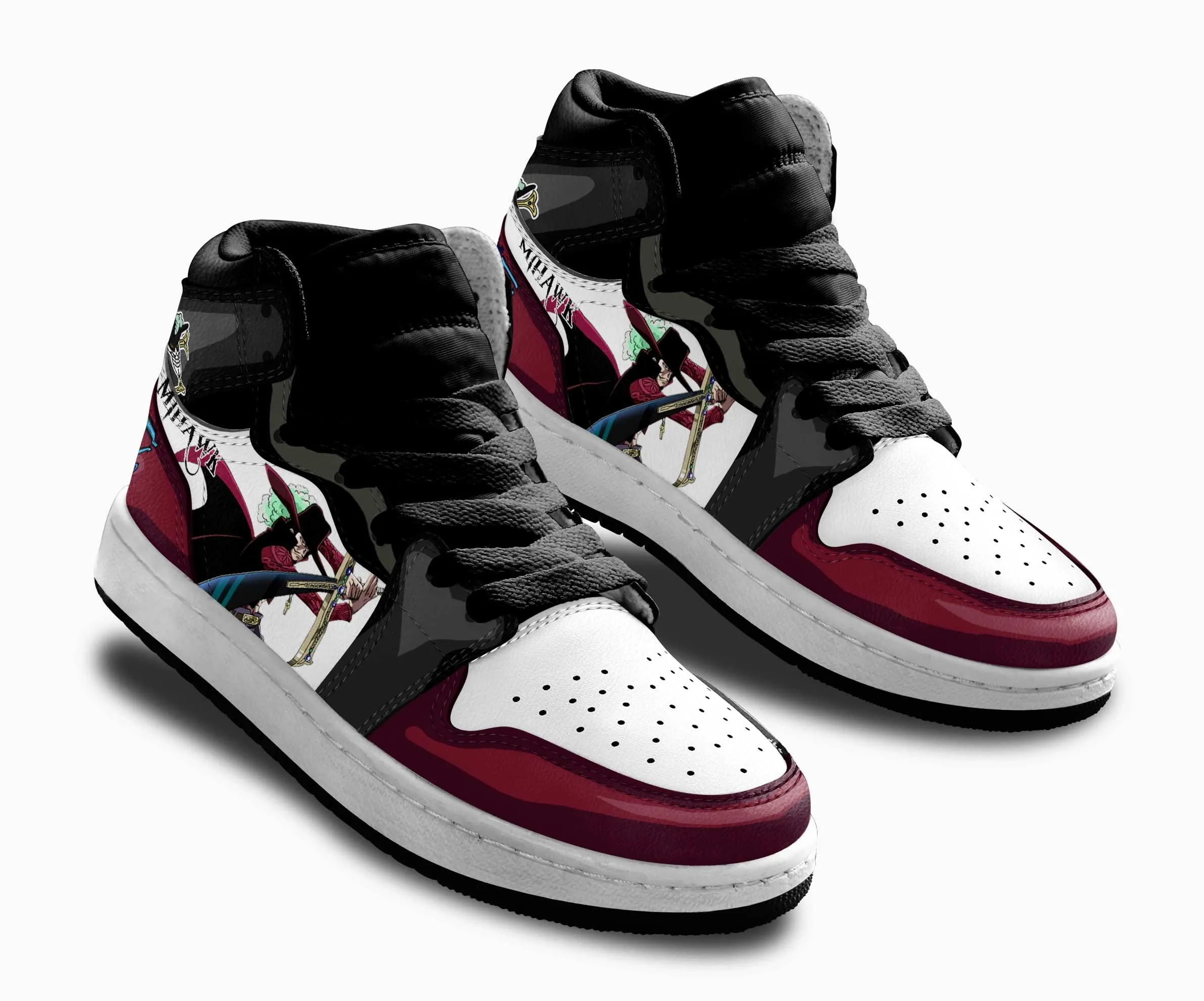 Mihawk Kids Sneakers Custom OP Anime Shoes For Kids