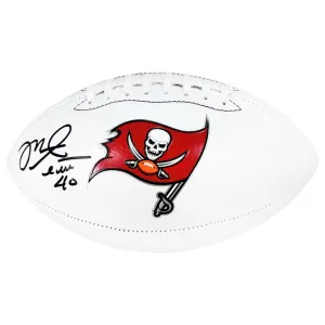 Mike Alstott Signed Tampa Bay Buccaneers Official NFL Team Logo Football (Beckett)