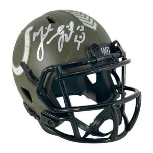 Mike Vanderjagt Signed Indianapolis Colts Salute to Service Mini Football Helmet (JSA)