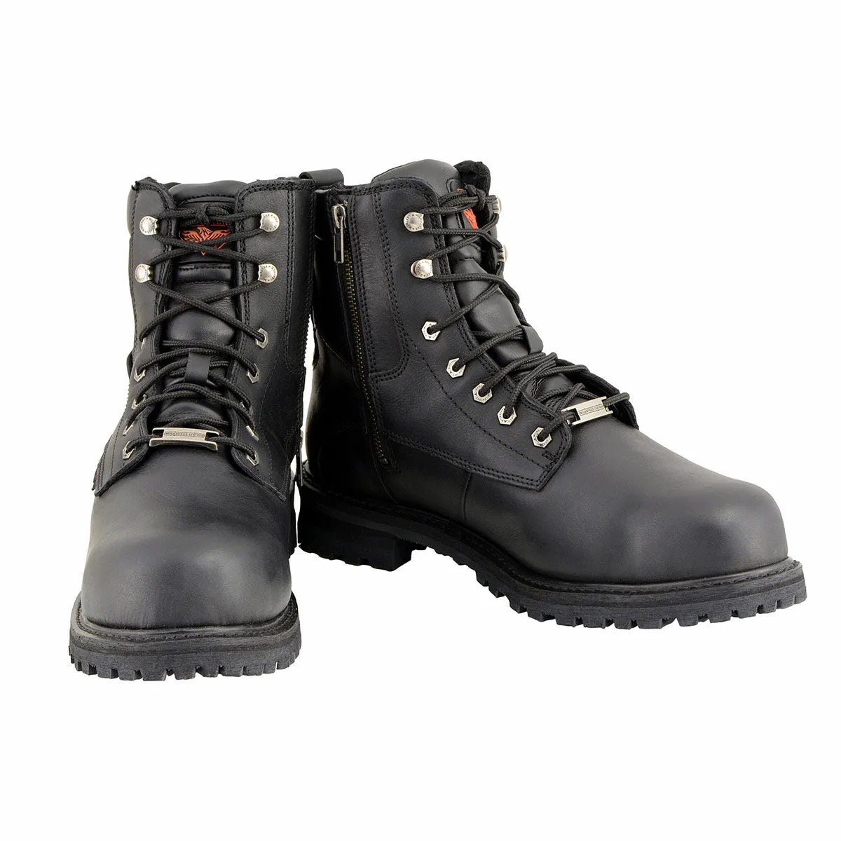 Milwaukee Leather MBM9097WPST Men's Black 'Wide-Width' 6-inch Logger Steel Toe Water Proof Leather Boots