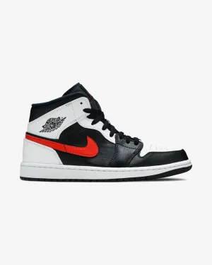 NIKE AIR JORDAN1 MID BLACK CHILE RED