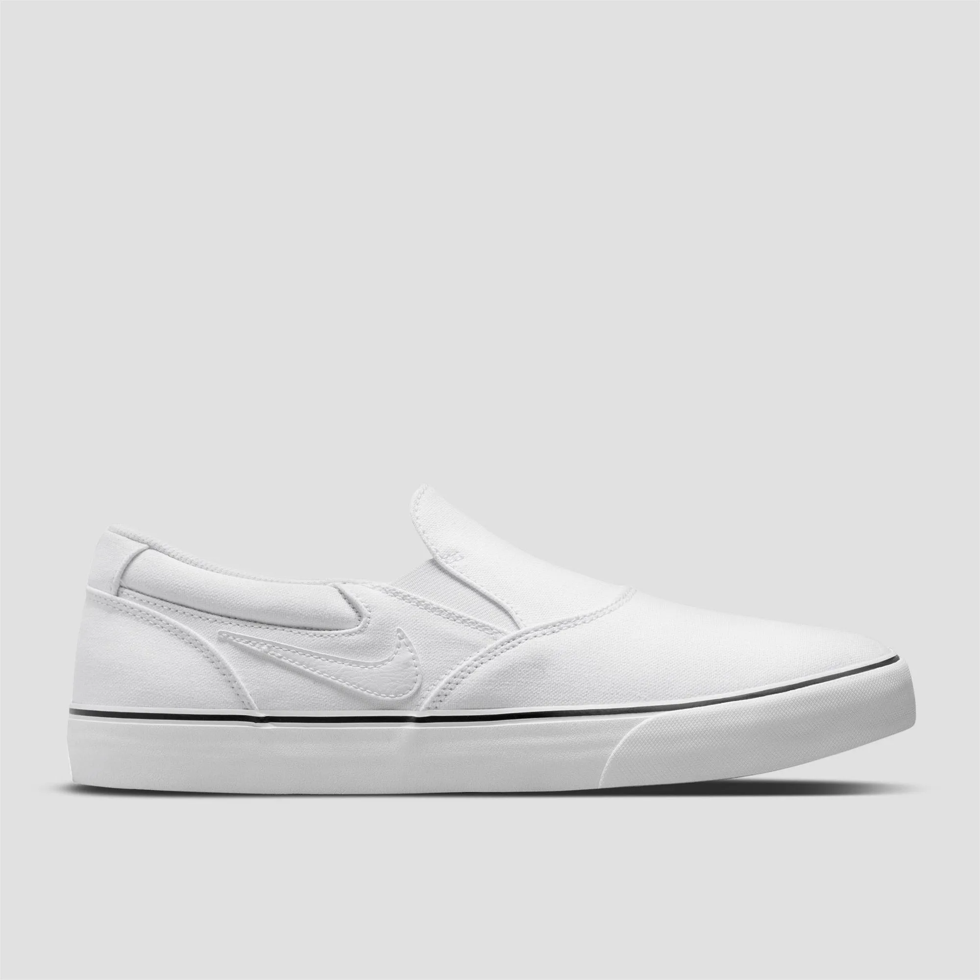 Nike SB Chron 2 Slip Skate Shoes White / White / Black