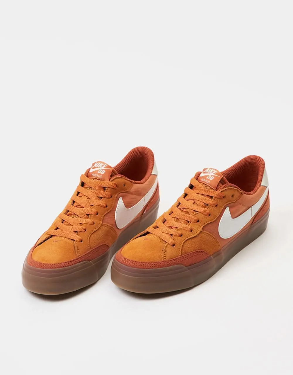 Nike SB Zoom Pogo Plus Skate Shoes - Monarch/Summit White-Burnt Sunrise-Gum Lt Brown