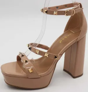 Nude heel with Gold Studs