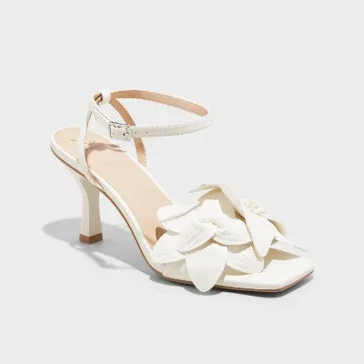 Open Box Women's Antonette Heels - A New Day™ White 7