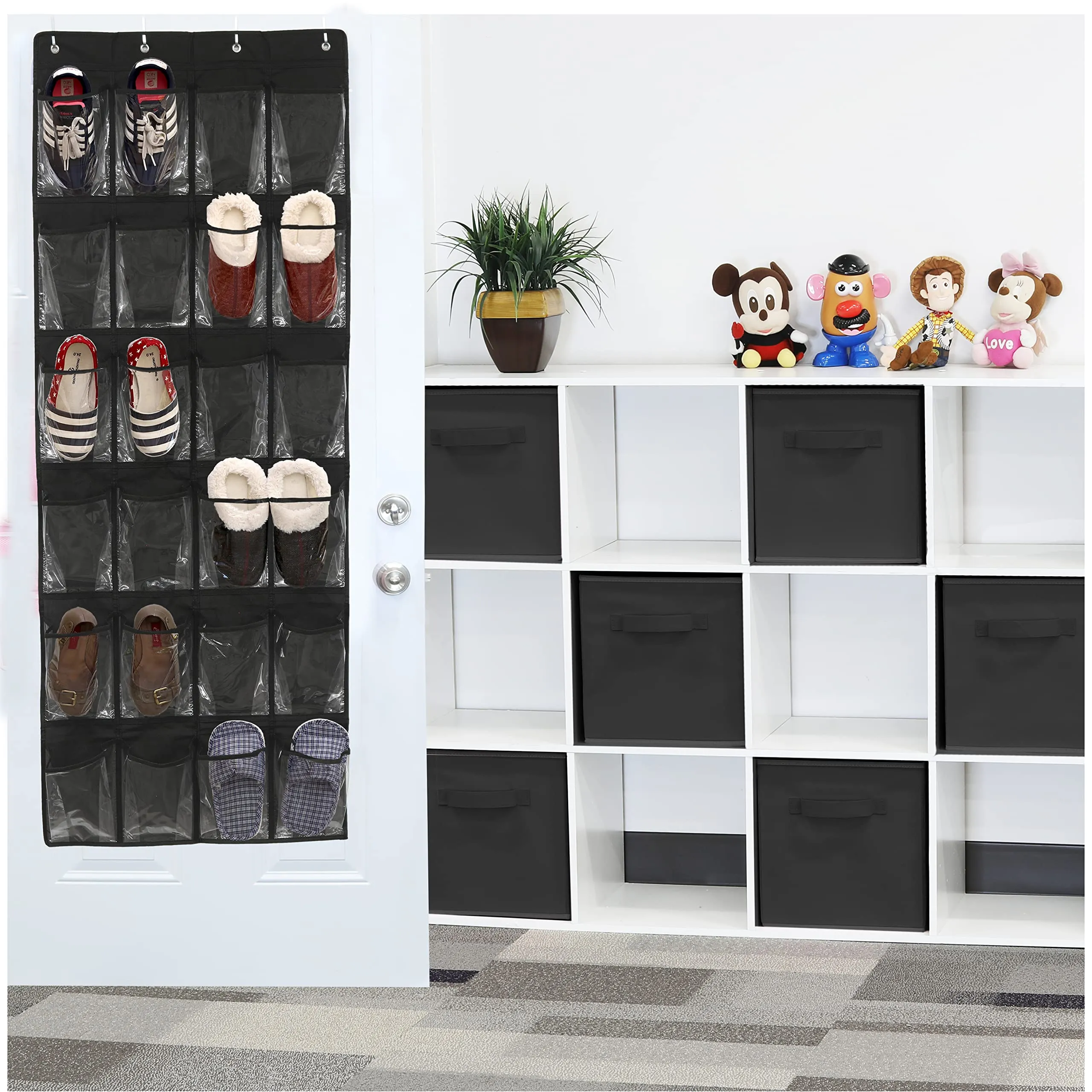 Over The Door Shoe Organizer (24 Pockets, 64'' X 19'')