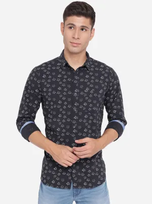 Panthom Black Checked Slim Fit Semi Casual Shirt | JadeBlue