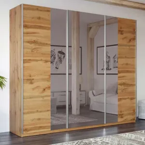 Parker 250cm Sliding Door Wardrobe Oak Wotan