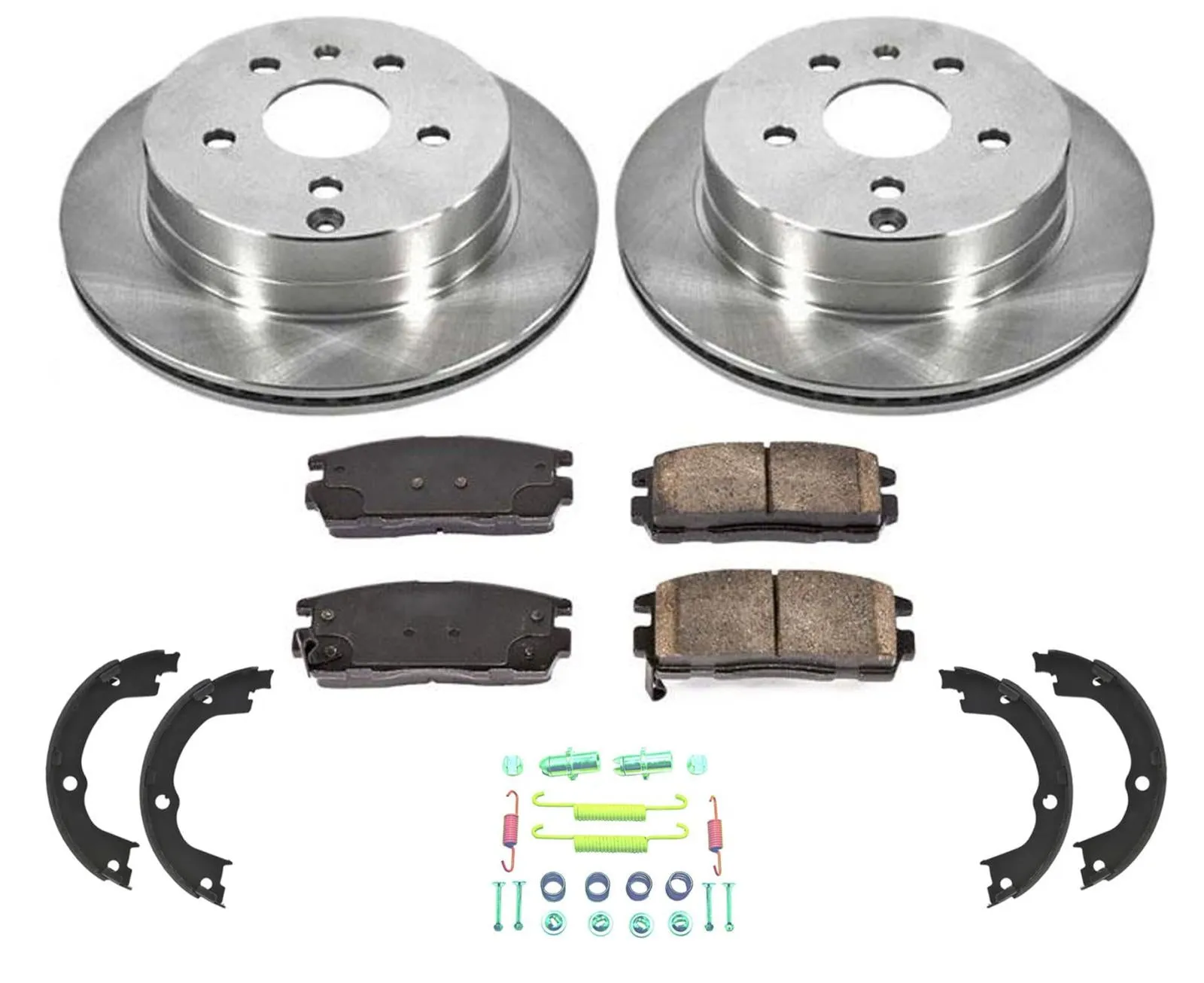 Parking Brake Shoes Rear Brake Rotors Brake Pads For 10-17 Chevrolet Equinox 5pc