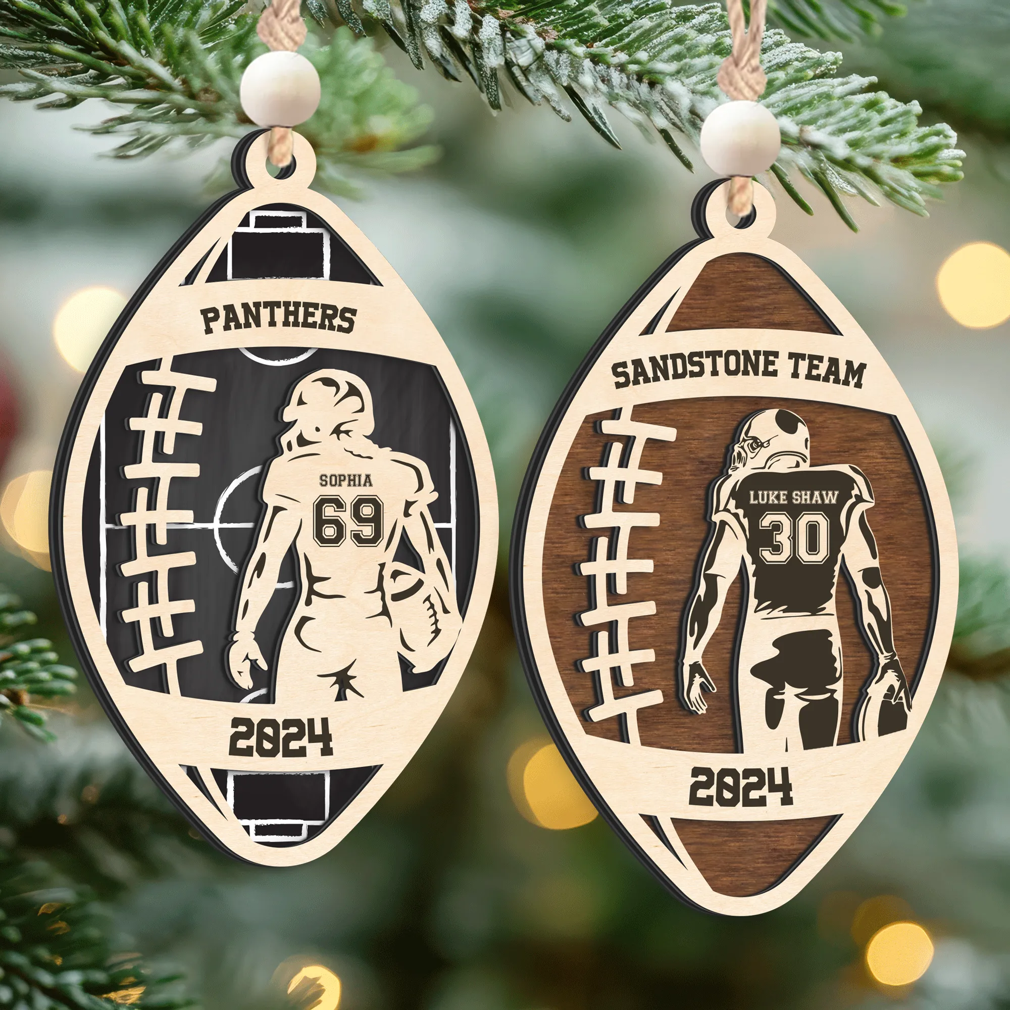 Personalized Football Christmas Ornament, Christmas Gift for Football Team, CF914