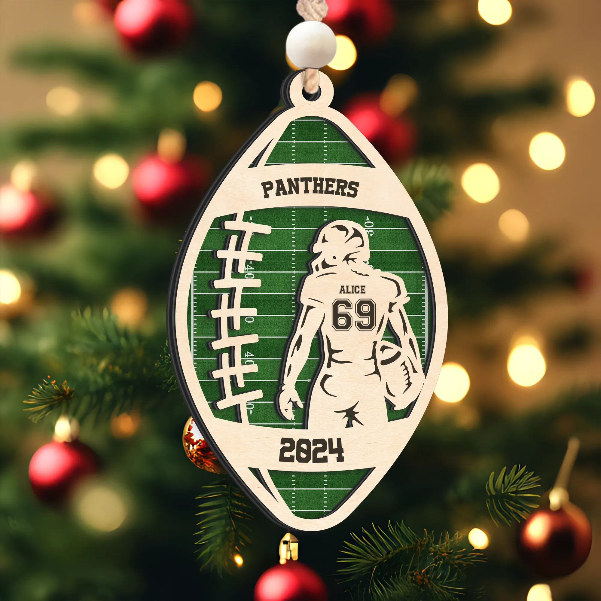 Personalized Football Christmas Ornament, Christmas Gift for Football Team, CF914