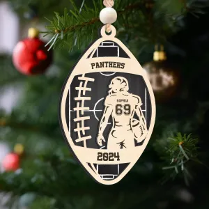 Personalized Football Christmas Ornament, Christmas Gift for Football Team, CF914