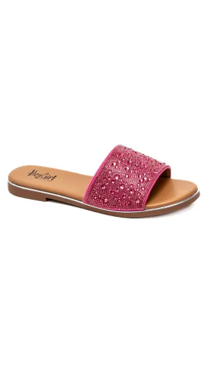 Pizzazz Sandals by Corkys - Pink Rhinestones