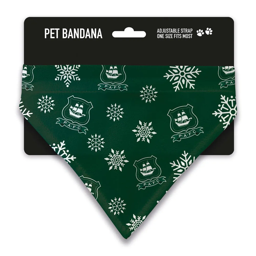 Plymouth Argyle Christmas Snow Pet Bandana