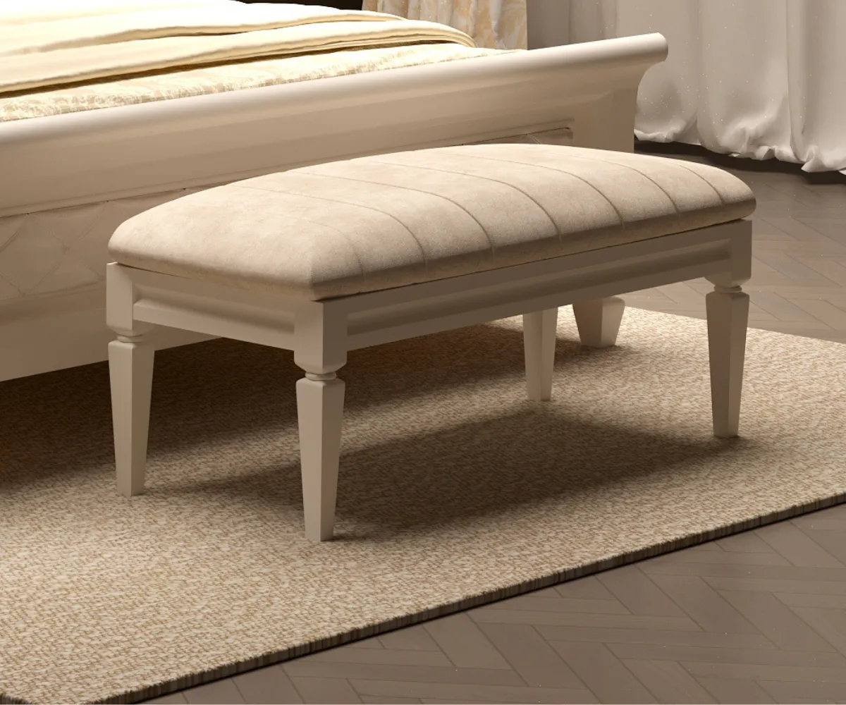 Quietspot Majestic White Bedroom Bench