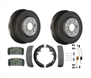 Rear Brake Drums Brake Shoes & Wheel Cylinders 6pc Kit for 99-02 Dodge Durango