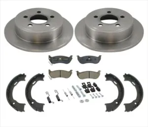 Rear Brake Rotors & Brake Pads Parking Brake Springs Fits for 03-07 Jeep Liberty