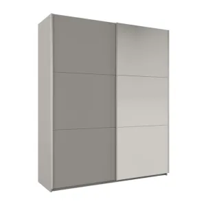 Riley 200cm Sliding Door Wardrobe Platinum