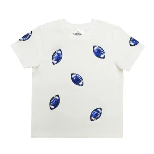 Royal Blue Football Sequin Kid Shirt