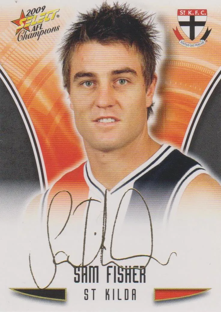 Sam Fisher, Gold Foil Signature, 2009 Select AFL Champions