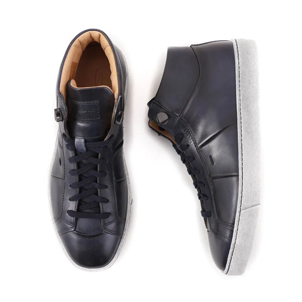 Santoni Mid-Top Sneakers in Dark Blue