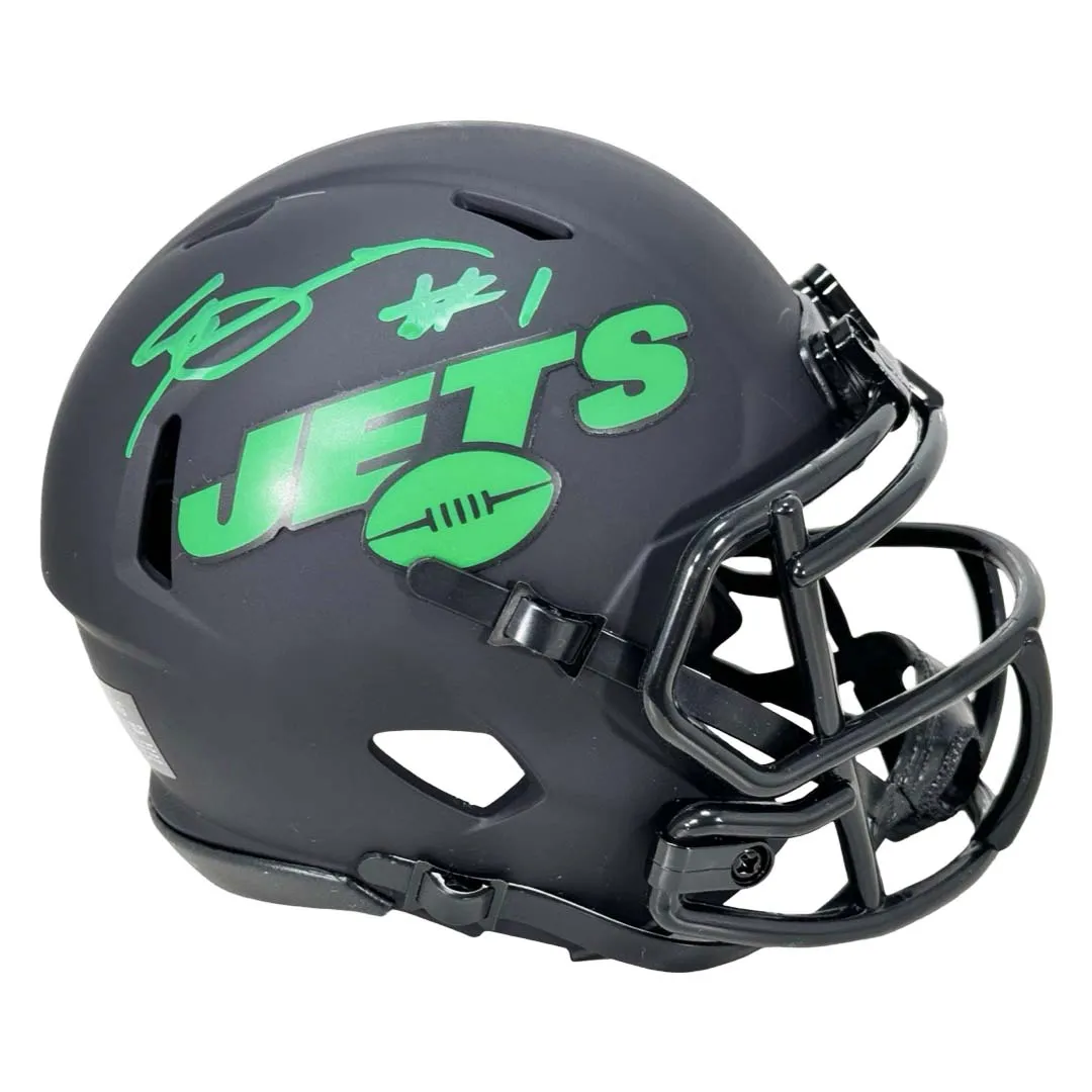 Sauce Gardner Signed New York Jets Eclipse Mini Football Helmet (Beckett)