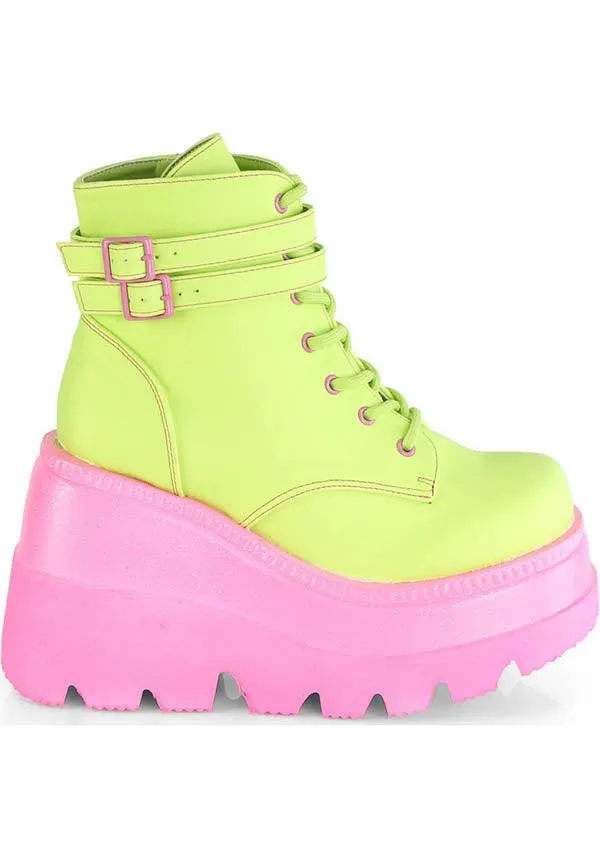 SHAKER-52 [Lime/Pink UV] | PLATFORM BOOTS [PREORDER]