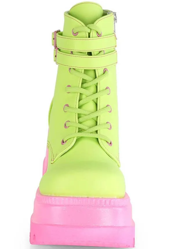 SHAKER-52 [Lime/Pink UV] | PLATFORM BOOTS [PREORDER]