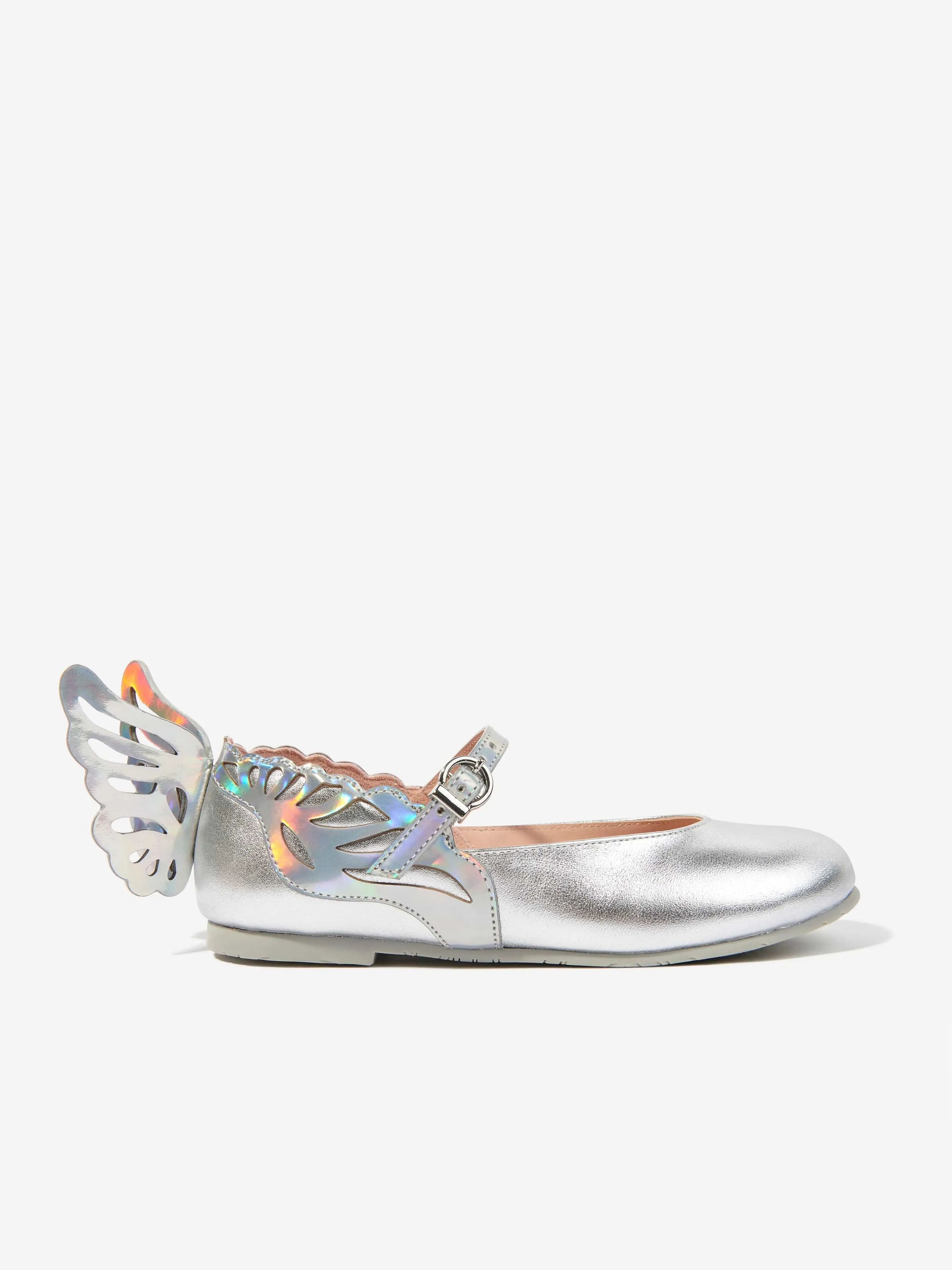 Sophia Webster Girls Leather Heavenly Shoes in Silver