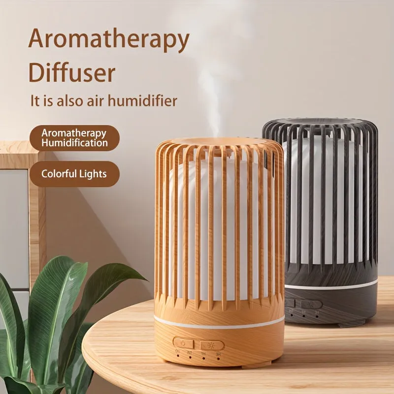 Soundwave technology Aromatherapy Humidifier with 7-Color LED Lights - Quiet, USB Powered Mini Essential Oil Diffuser for Bedroom, Office, Cafe & Yoga - Birdcage Design, Timer Setting