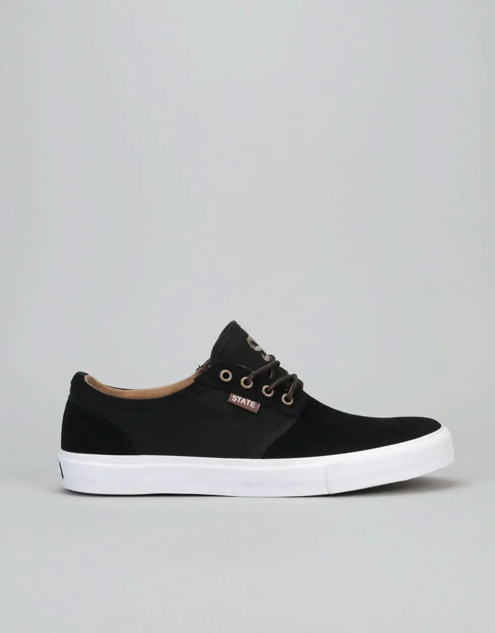 State Elgin Skate Shoes - Black/Brown Suede/Canvas