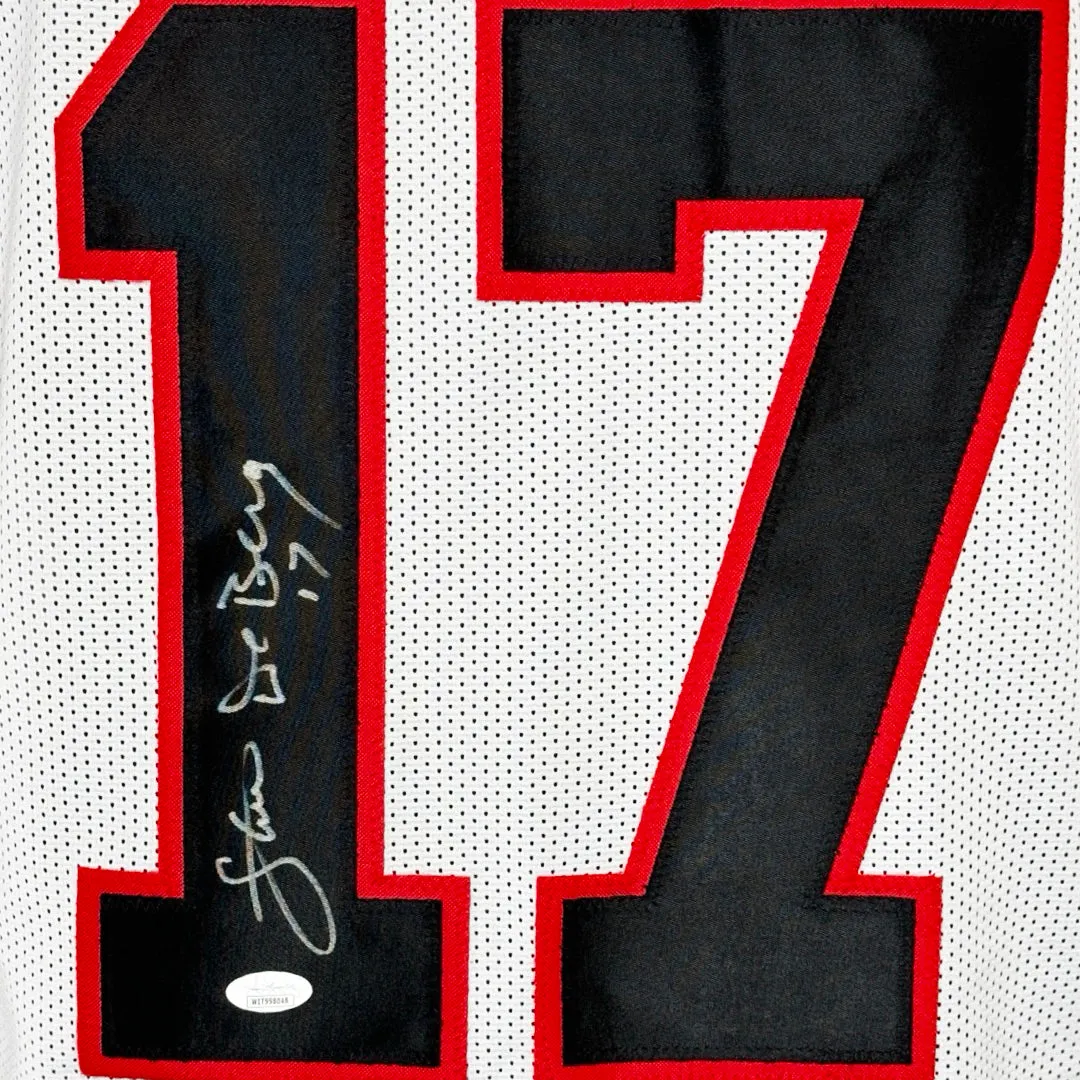 Steve DeBerg Signed Atlanta White Football Jersey (Beckett)