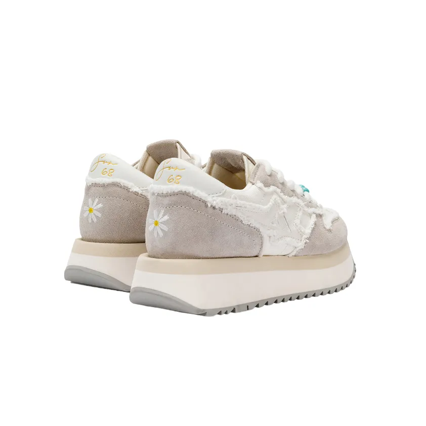 Sun68 scarpa sneakers da donna Big Stargirl Z34216 31 bianco panna