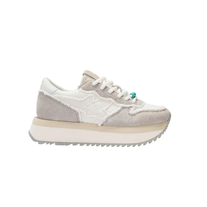 Sun68 scarpa sneakers da donna Big Stargirl Z34216 31 bianco panna