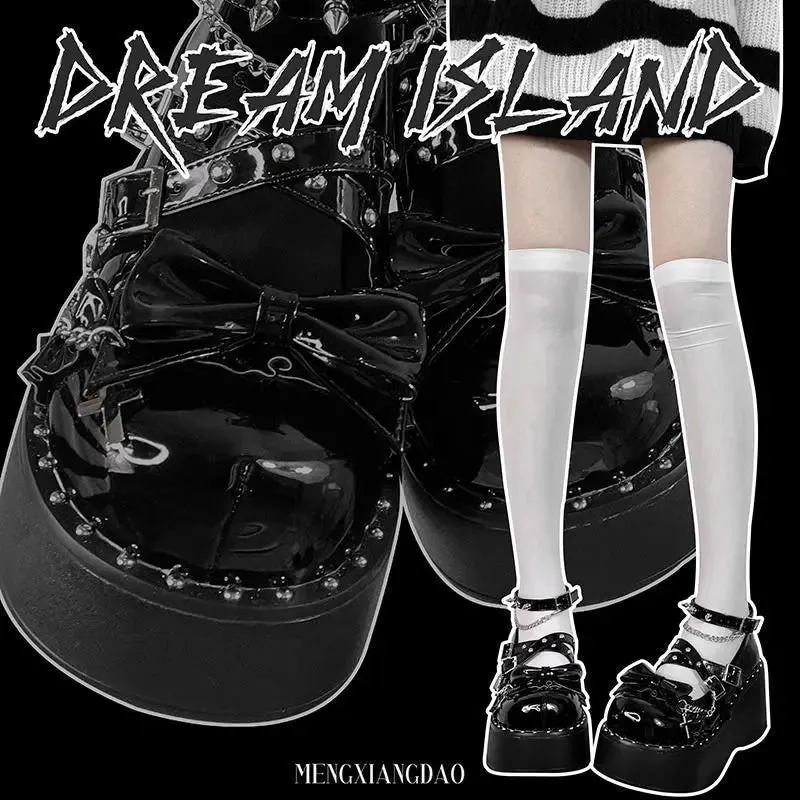 TAVIMART  -  Sweet Cool Hot Girl Y2k Subculture Dark Student Uniform Thick Soled Single Shoes Spring Punk Lolita Shoes Women's Shoes