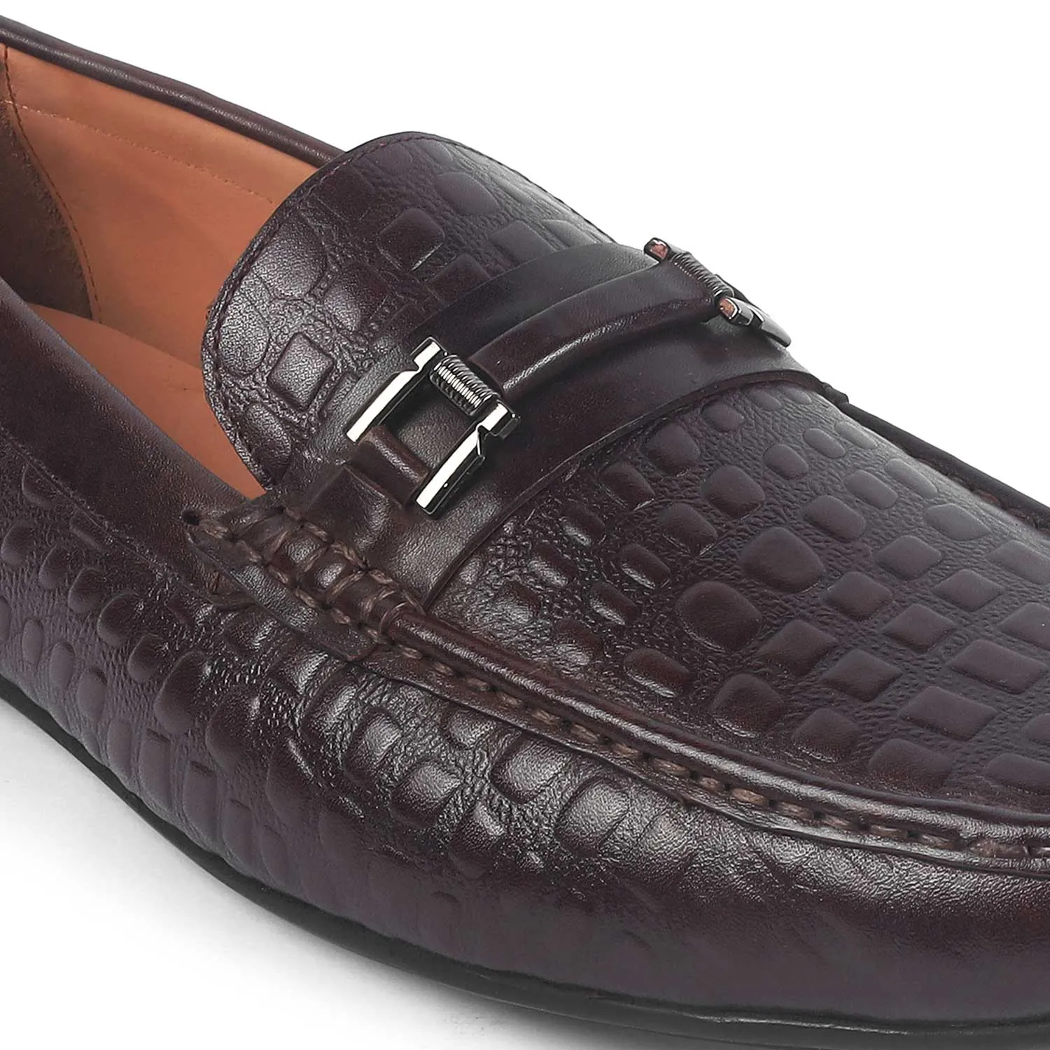 Tresmode Camil Brown Men's Leather Driving Loafers