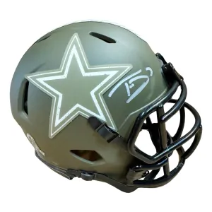 Trevon Diggs Signed Dallas Cowboys Salute to Service Speed Mini Football Helmet (JSA)