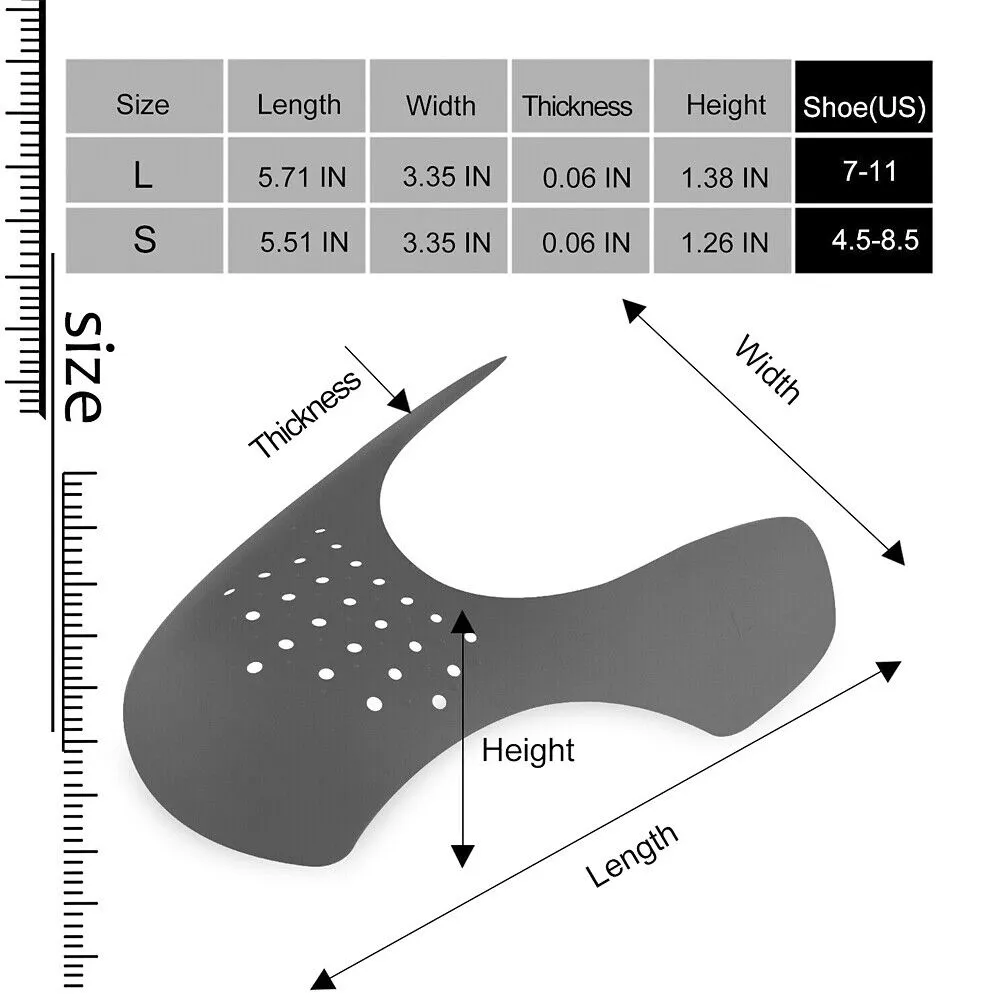 US 5~10 Pairs Anti-Wrinkle Shoes Crease Protector Toe Cap Creasing Decreaser