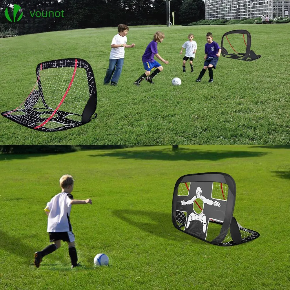 VOUNOT Set of 2 Pop Up Football Goals for Kids, 2 in 1 Mini Football Target Net