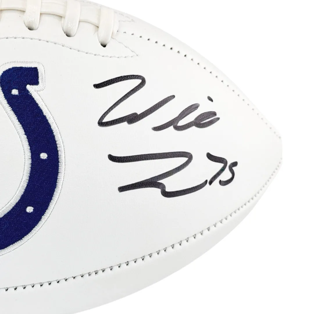 Will Fries Signed Indianapolis Colts Official NFL Team Logo White Football (Beckett)